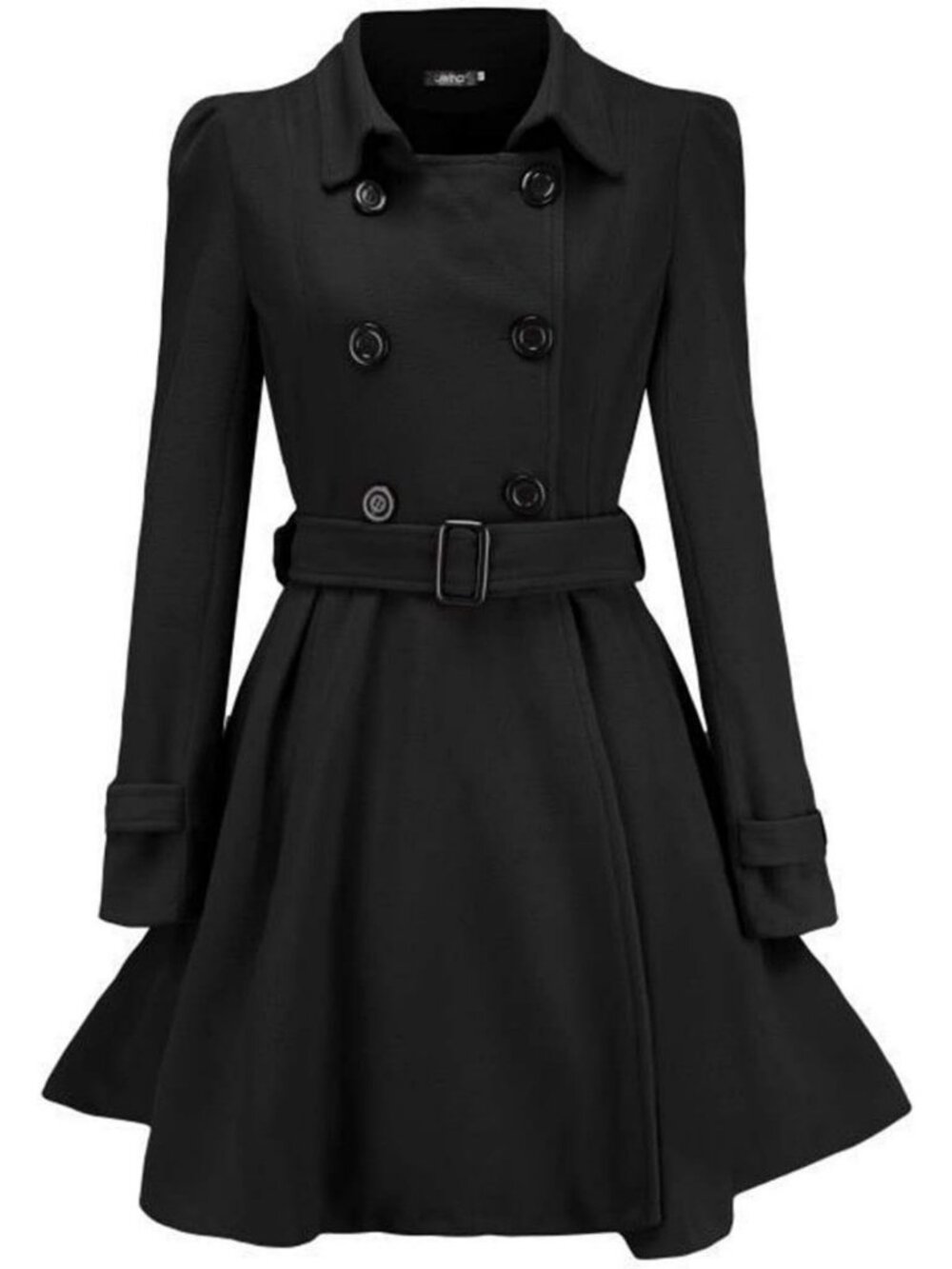 Chic Women's Winter Double Breasted Trench Coat with Belt | A-Line Slim Peacoat